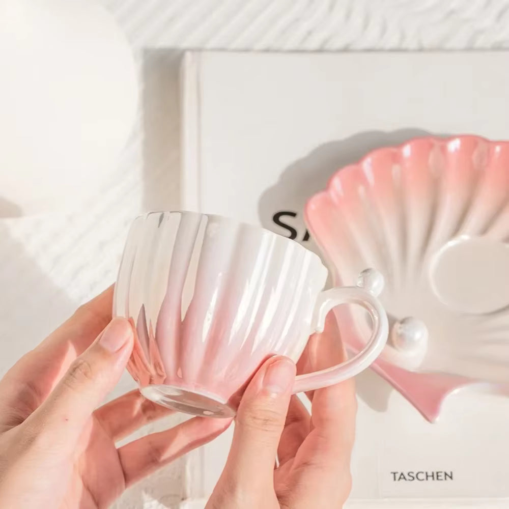 Ceașcă de cafea/ceai handmade cu farfurioară