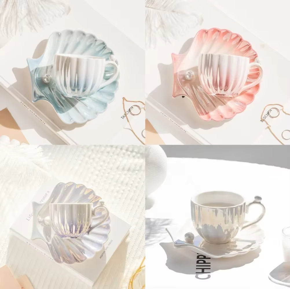 Ceașcă de cafea/ceai handmade cu farfurioară