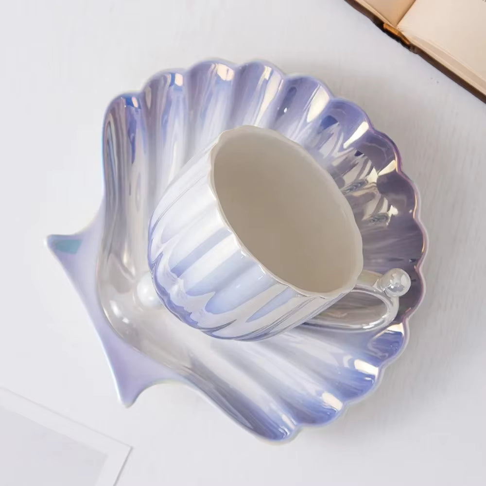 Ceașcă de cafea/ceai handmade cu farfurioară