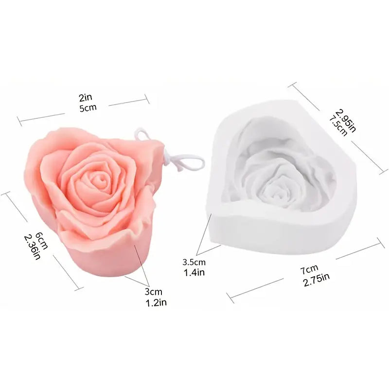 Matriță din silicon pentru trandafir 3D / trandafir inima